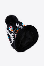 Load image into Gallery viewer, Geometric Pom-Pom Cuffed Beanie
