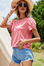 Load image into Gallery viewer, Short Petal Sleeve Crewneck Top

