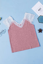 Load image into Gallery viewer, Girls Spliced Lace V-Neck Tee Shirt
