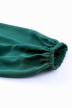 Load image into Gallery viewer, Lace-Up Frill Trim Cutout Puff Sleeve Plunge Dress
