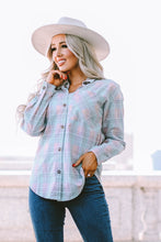 Load image into Gallery viewer, Plaid Button-Up Dropped Shoulder Shirt
