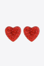Load image into Gallery viewer, Rhinestone Heart Zinc Alloy Earrings
