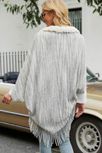 Load image into Gallery viewer, Heathered Dolman Sleeve Fringed Poncho
