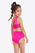 Load image into Gallery viewer, Ruffled One-Shoulder Buckle Detail Two-Piece Swim Set
