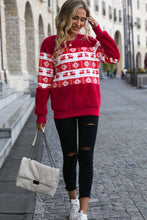 Load image into Gallery viewer, Christmas Fair Isle Spliced Brushed Top
