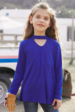 Load image into Gallery viewer, Girls Cutout Mock Neck Zip-Back Top
