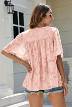 Load image into Gallery viewer, Applique Frill Trim Flutter Sleeve Blouse
