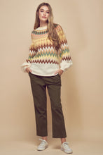 Load image into Gallery viewer, Petal Dew Multicolored Rolled Hem Balloon Sleeve Sweater
