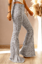 Load image into Gallery viewer, Leopard Raw Hem Flare Pants
