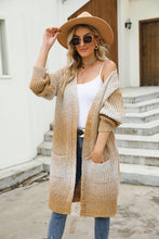 Load image into Gallery viewer, Gradient Rib-Knit Open Front Longline Cardigan
