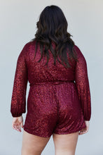 Load image into Gallery viewer, Haptics Full Size Sequin Belted V-Neck Romper
