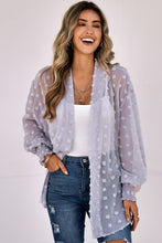 Load image into Gallery viewer, Swiss Dot Smocked Cuff Open Front Sheer Top DIBS SWISS

