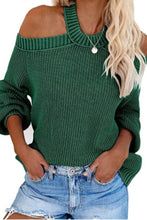 Load image into Gallery viewer, Cold Shoulder Cutout Back Rib-Knit Sweater
