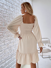 Load image into Gallery viewer, Smocked Square Neck Flounce Sleeve Dress
