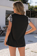 Load image into Gallery viewer, Leopard and Snakeskin Sleeve Baseball Tee

