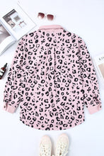 Load image into Gallery viewer, Leopard Curved Hem Corduroy Shirt Jacket
