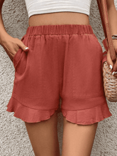 Load image into Gallery viewer, Ruffle Trim Shorts with Pocket
