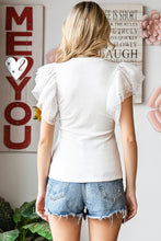 Load image into Gallery viewer, Butterfly Affect Caped Sleeve In Lace Top
