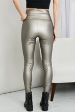 Load image into Gallery viewer, LOVEIT Full Size PU Leather Wide Waistband Leggings in Silver
