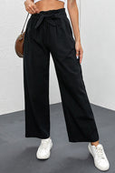 Tied Paperbag Wide Leg Pants