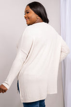 Load image into Gallery viewer, Zenana Full Size Side Slit Drop Shoulder Waffle-Knit Top in Bone
