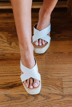 Load image into Gallery viewer, KAYLEEN High Hopes Crisscross Strap Espadrille Wedges in White
