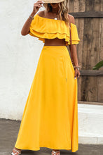 Load image into Gallery viewer, Layered Crop Top and Split Maxi Skirt Set
