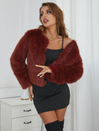 Faux Fur Long Sleeve Jacket