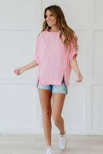 Load image into Gallery viewer, Sew In Love Sippin' Lemonade Full Size Run French Terry Top in Pink
