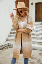 Load image into Gallery viewer, Gradient Rib-Knit Open Front Longline Cardigan
