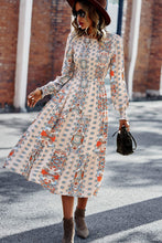 Load image into Gallery viewer, Patchwork Smocked Puff Sleeve Tiered Midi Dress

