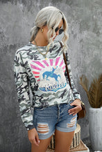 Load image into Gallery viewer, Camouflage Rodeo Graphic Long Sleeve Top
