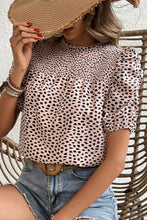 Load image into Gallery viewer, Printed Smocked Puff Sleeve Blouse
