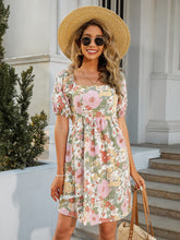 Load image into Gallery viewer, Floral Square Neck Cutout Mini Dress
