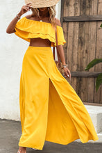 Load image into Gallery viewer, Layered Crop Top and Split Maxi Skirt Set
