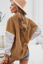 Load image into Gallery viewer, Leopard Corduroy Dropped Shoulder Jacket
