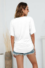 Load image into Gallery viewer, V-Neck Side Ruched Tee
