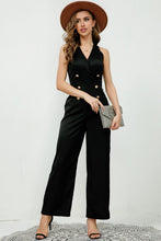 Load image into Gallery viewer, V-Neck Sleeveless Decorative Buttons Jumpsuit
