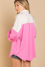 Load image into Gallery viewer, POL Color Block Button Front Raw Hem Longline Jacket
