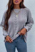 Load image into Gallery viewer, Spliced Lace Crochet Sleeve Sweater
