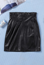 Load image into Gallery viewer, Belted Paperbag Waist PU Leather Skirt DIBS MOTHERSDAY
