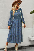 Load image into Gallery viewer, Ditsy Floral Round Neck Tiered Dress
