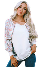 Load image into Gallery viewer, Floral Balloon Sleeve Round Neck Top
