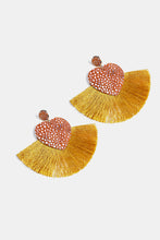 Load image into Gallery viewer, Heart Shape Fringed Dangle Earrings
