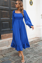 Load image into Gallery viewer, Smocked Ruffle Hem Flounce Sleeve Dress
