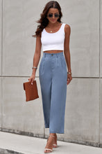 Load image into Gallery viewer, Pleated Detail Wide Leg Pants with Pockets
