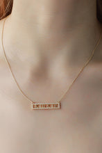 Load image into Gallery viewer, Inlaid Cubic Zirconia Bar Pendant Necklace
