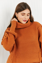 Load image into Gallery viewer, Zenana Exposed Seam Turtleneck Rib-Knit Sweater

