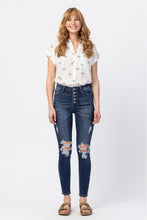 Load image into Gallery viewer, Distressed Button Fly JUDY BLUE Jeans DIBS FLY
