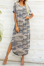 Load image into Gallery viewer, Printed V-Neck Curved Hem Dress
